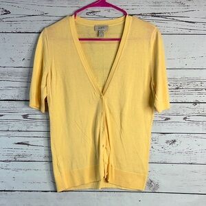 LOFT Sunny Yellow V-Neck Cardigan